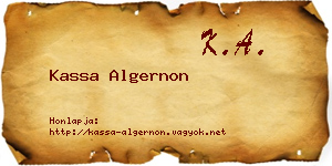 Kassa Algernon névjegykártya
